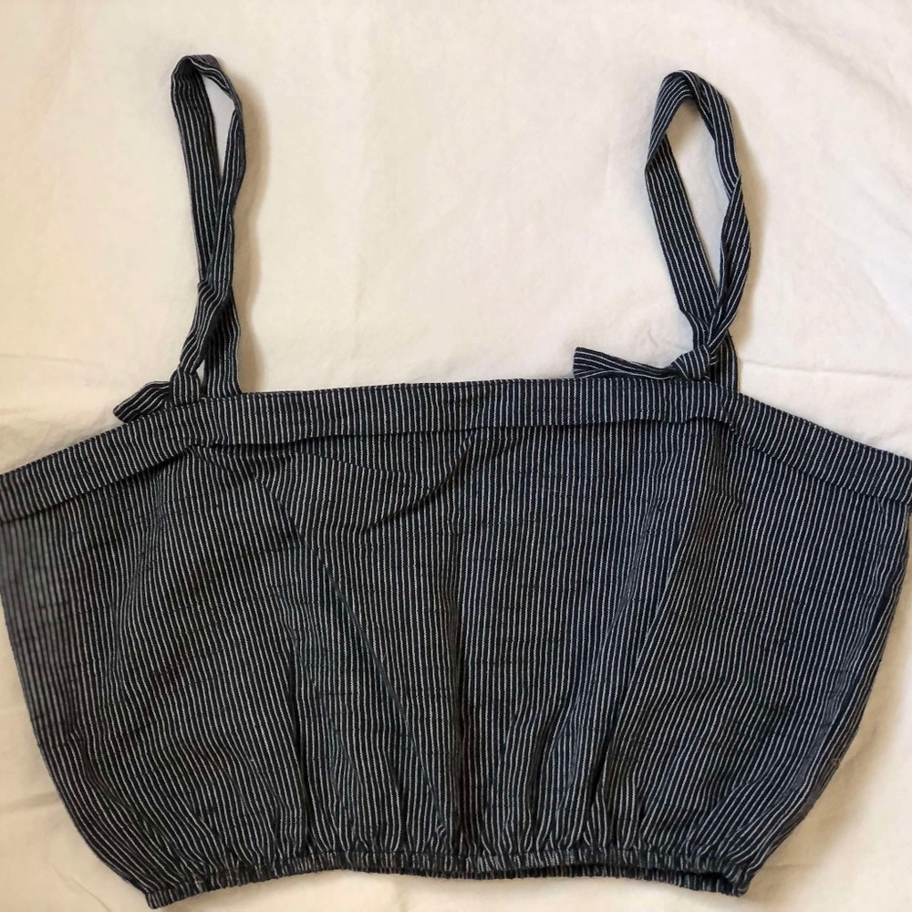 Ozma pinstripe cropped tank with ties
